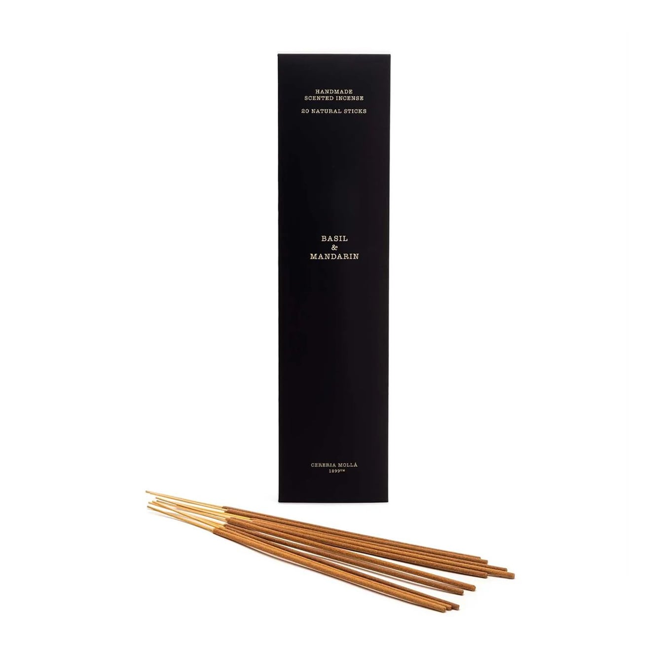 Ароматичні палички Cereria Molla Handmade Scented Incense, Basil &amp; Mandarin, 23 см, 20 шт